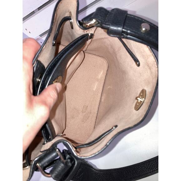 KATE SPADE MARTI SMALL BLACK LEATHER BUCKET BAG - Picture 7 of 13